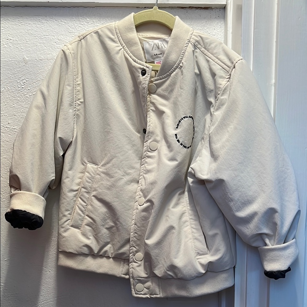 Zara Kids Cream Jacket Nylon Bomber